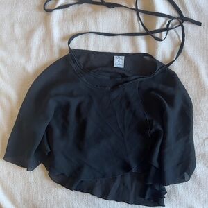 mid length vintage Capezio black ballet wrap skirt